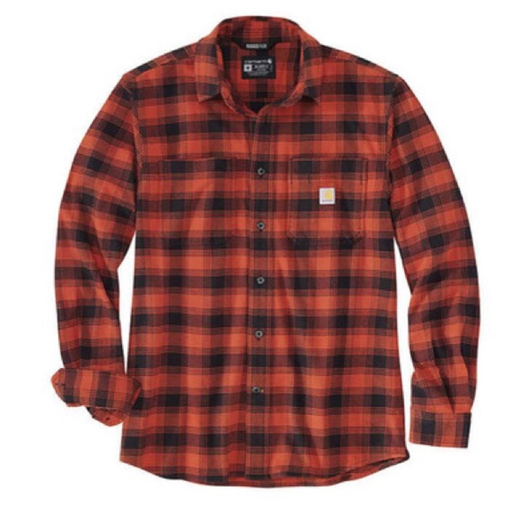 Carhartt Men's Rugged Flex Relaxed Fit Midweight Flannel Long-Sleeve Plaid Shirt